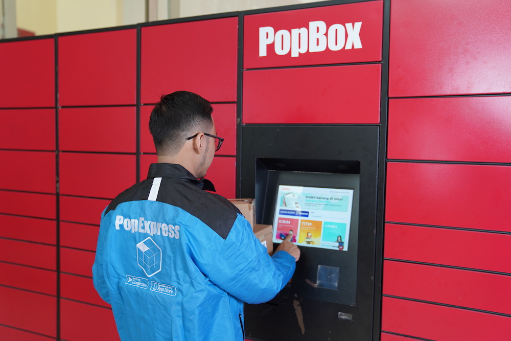 Courier using PopBox Locker